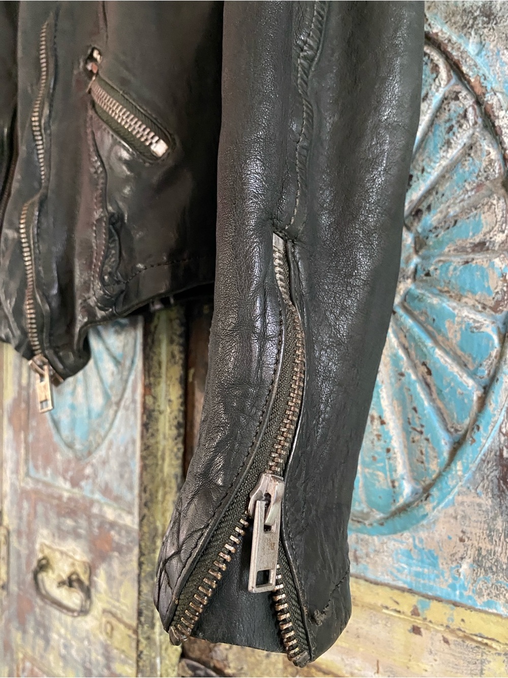 Mauritius Wild 2 RF Black Leather Moto Jacket with Zip Details - Picture 7 of 16